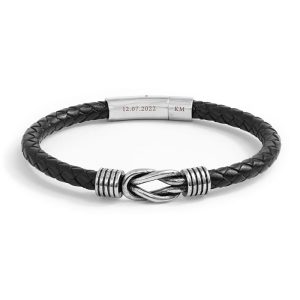 Personalised Men's Infinity Knot Leather Bracelet