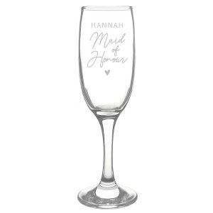 Personalised Maid of Honour Flute Glass Wedding Hen Party