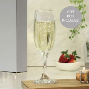 Personalised Engraved Mother of the Bride Flute Glass