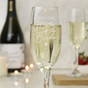 Personalised Engraved Mother of the Bride Flute Glass