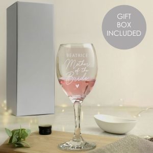 Personalised Engraved Mother of the Bride Wine Glass