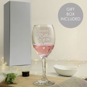 Personalised Engraved Mother of the Groom Wine Glass