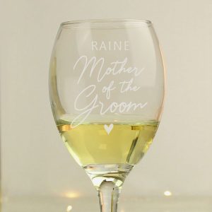 Personalised Engraved Mother of the Groom Wine Glass