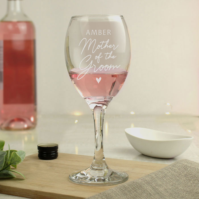 Personalised Engraved Mother of the Groom Wine Glass