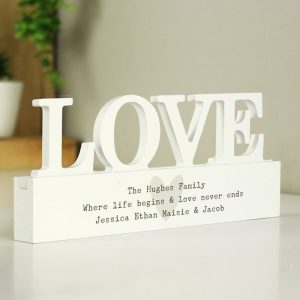 Personalised Free Text Heart Wooden Love Ornament