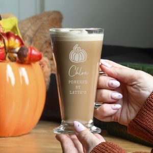 Personalised Pumpkin Latte Glass - Ideal Halloween Gift