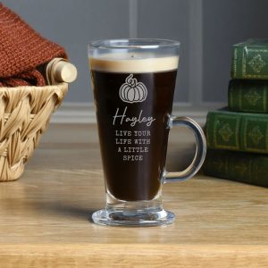 Personalised Pumpkin Latte Glass - Ideal Halloween Gift