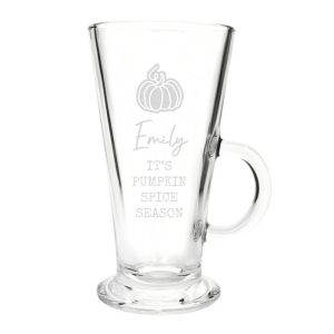 Personalised Pumpkin Latte Glass - Ideal Halloween Gift