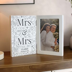 Personalised Wedding Wooden Hinged 6x4 Inch Photo Frame