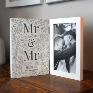 Personalised Wedding Wooden Hinged 6x4 Inch Photo Frame