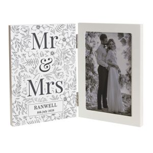 Personalised Wedding Wooden Hinged 6x4 Inch Photo Frame