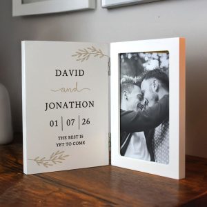 Personalised Anniversary Wooden Hinged 6x4 Inch Photo Frame