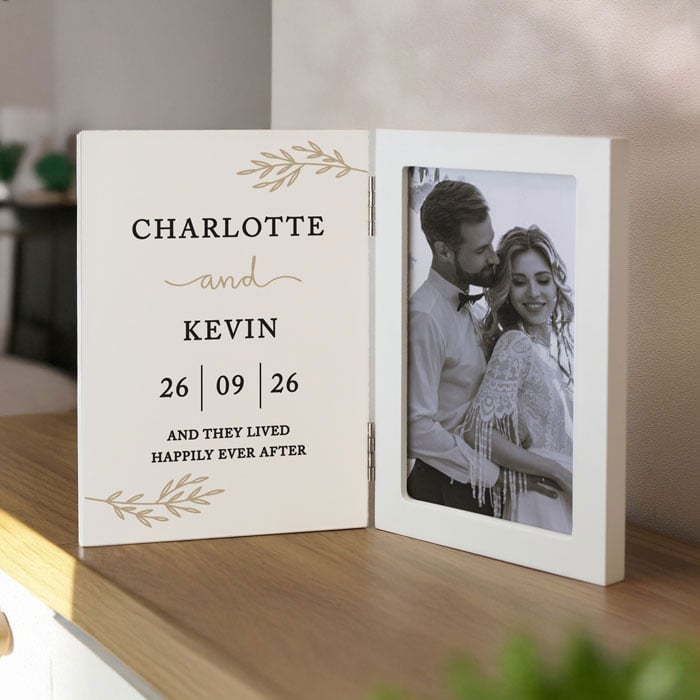 Personalised Anniversary Wooden Hinged 6x4 Inch Photo Frame