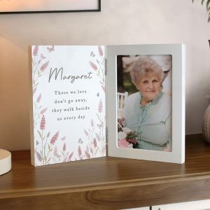 Personalised Floral Wooden Hinged 6x4 Inch Photo Frame