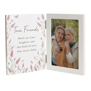 Personalised Floral Wooden Hinged 6x4 Inch Photo Frame