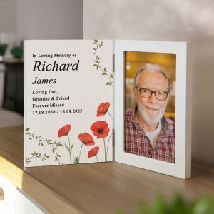 Personalised Memorial Wooden Hinged 6x4 Inch Photo Frame