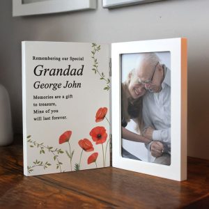 Personalised Memorial Wooden Hinged 6x4 Inch Photo Frame