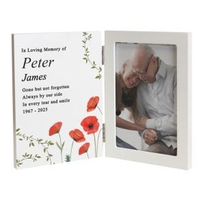 Personalised Memorial Wooden Hinged 6x4 Inch Photo Frame