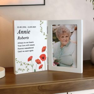 Personalised Memorial Wooden Hinged 6x4 Inch Photo Frame