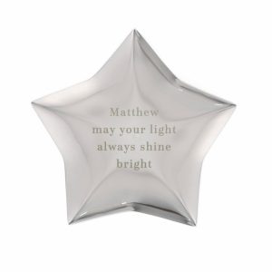 Personalised Silver Plated Engraved Star Trinket Box & Lid