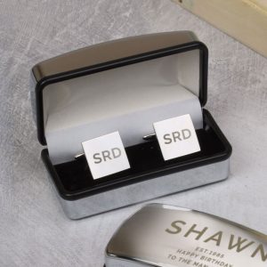 Personalised Initials Cufflinks & Bold Cufflink Box
