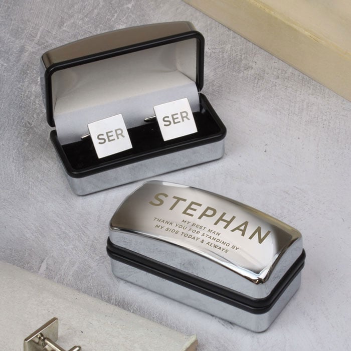 Personalised Initials Cufflinks & Bold Cufflink Box