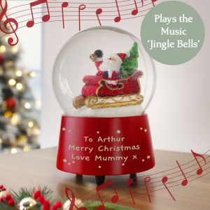 Personalised Musical Santa Snow Globe Christmas Ornament