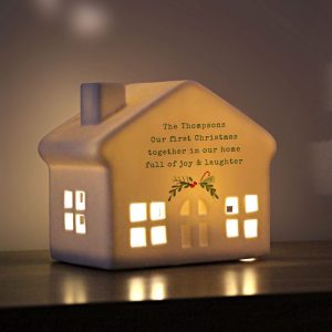 Personalised Christmas LED Light Up Ceramic House