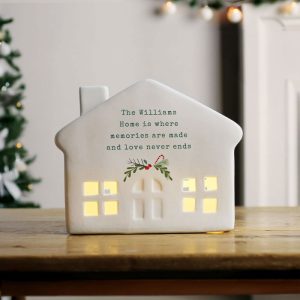 Personalised Christmas LED Light Up Ceramic House