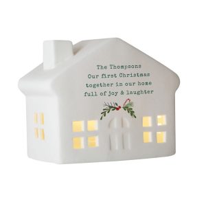Personalised Christmas LED Light Up Ceramic House