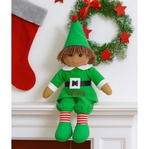 Kid's Personalised Elf Rag Doll Christmas Soft Toy