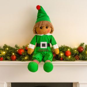 Kid's Personalised Elf Rag Doll Christmas Soft Toy