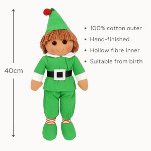 Kid's Personalised Elf Rag Doll Christmas Soft Toy
