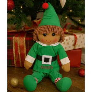 Kid's Personalised Elf Rag Doll Christmas Soft Toy