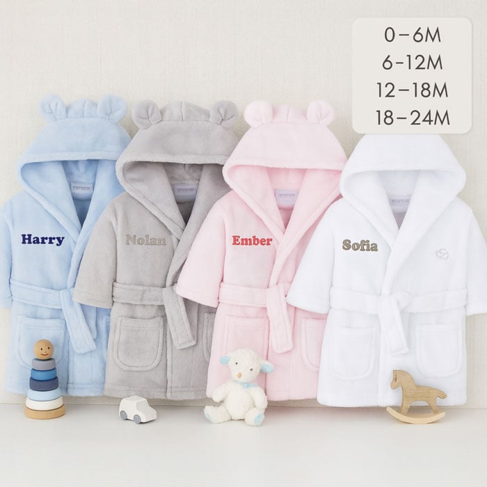 Personalised Baby Bath Robe in a Gift Box 0-24 Months