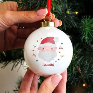 Personalised Ceramic Santa Christmas Tree Bauble