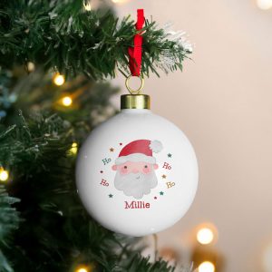 Personalised Ceramic Santa Christmas Tree Bauble