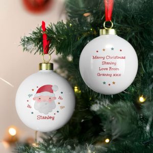 Personalised Ceramic Santa Christmas Tree Bauble
