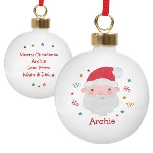 Personalised Ceramic Santa Christmas Tree Bauble