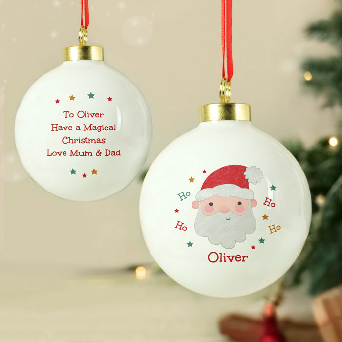 Personalised Ceramic Santa Christmas Tree Bauble