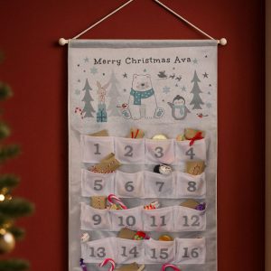 Kid's Personalised Polar Bear Fabric Advent Calendar