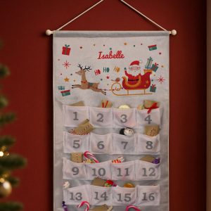 Personalised Santa Sleigh Fabric 24 Pocket Advent Calendar