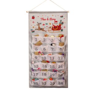 Personalised Santa Sleigh Fabric 24 Pocket Advent Calendar