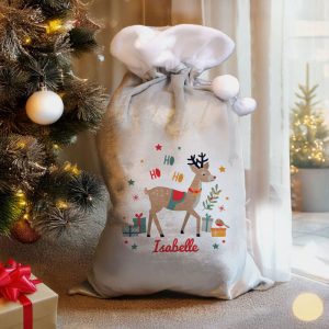 Children's Personalised Reindeer Christmas Sack