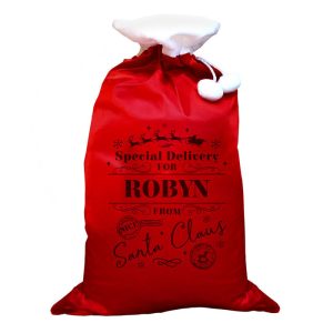 Kid's Personalised Special Delivery Red Christmas Sack
