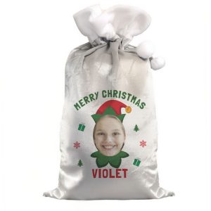 Personalised Photo Upload Elf Christmas Sack