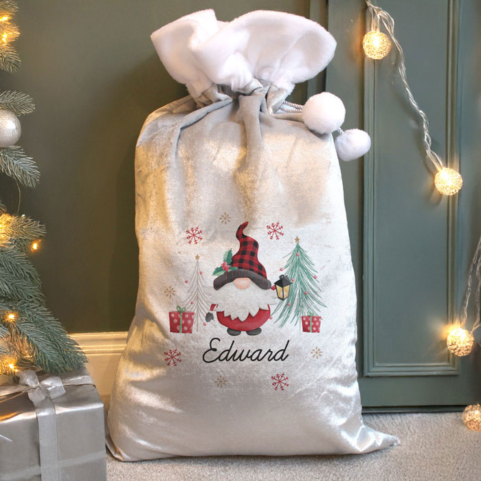 Personalised Tartan Gonk Christmas Santa Sack