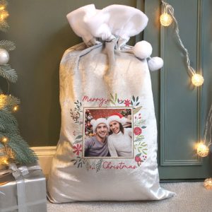 Personalised Photo Upload Christmas Santa Sack