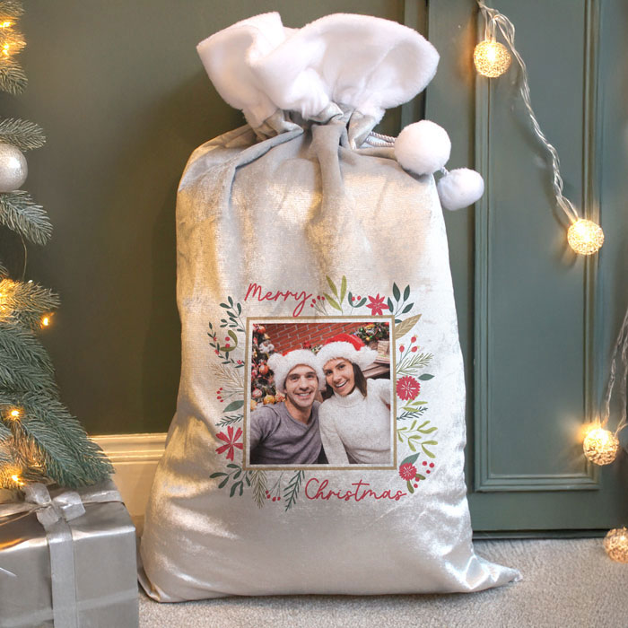 Personalised Photo Upload Christmas Santa Sack