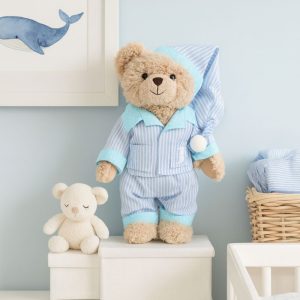 Boy's Personalised Embroidered Teddy Bear in Blue Pyjamas